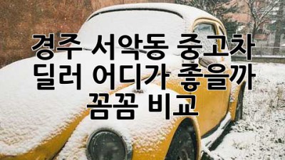 경주 서악동 중고차 딜러, 어디가 좋을까? 🤔 꼼꼼 비교!