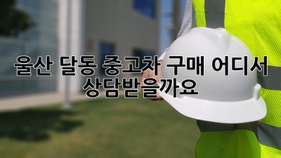 울산 달동 중고차 구매, 어디서 상담받을까요? 🤔