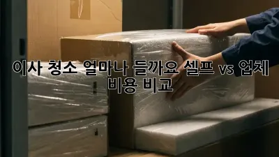 이사 청소, 얼마나 들까요? 셀프 vs 업체 비용 비교